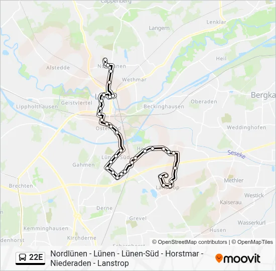22E Bus Line Map