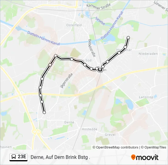 23E Bus Line Map