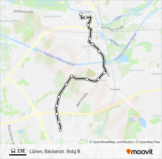 23E Bus Line Map