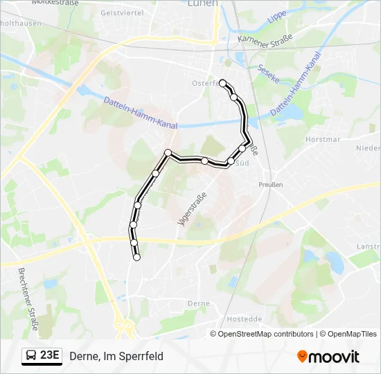 23E Bus Line Map