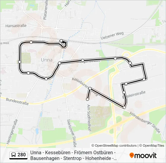 280 Bus Line Map