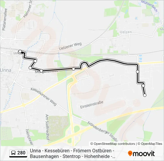 280 Bus Line Map