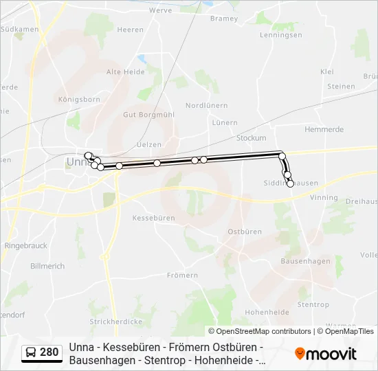 280 Bus Line Map