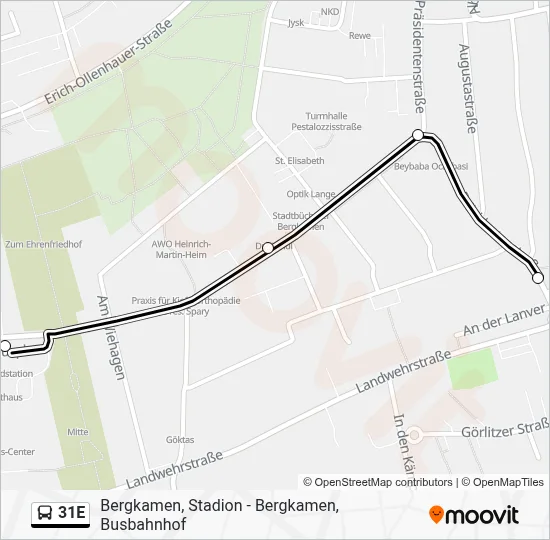 31E Bus Line Map