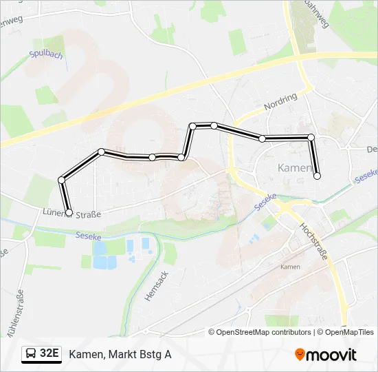 32E Bus Line Map