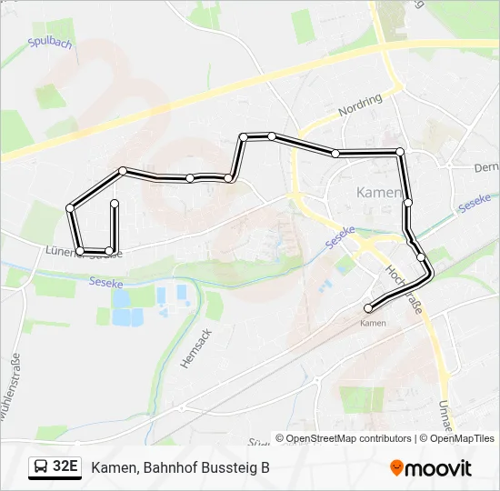 32E Bus Line Map