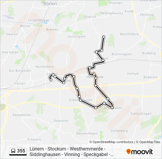 355 Bus Line Map