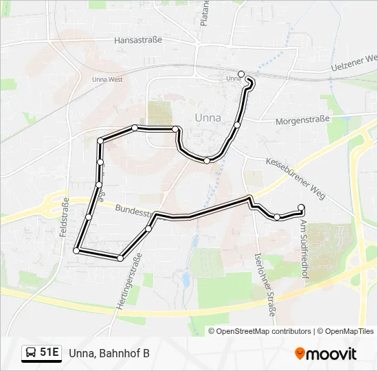 51E Bus Line Map