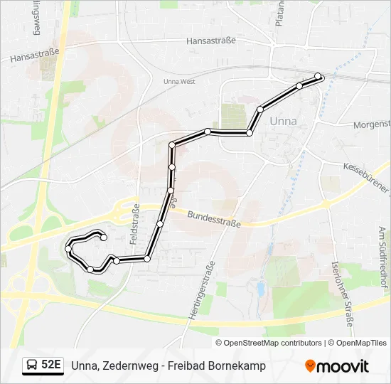 52E Bus Line Map