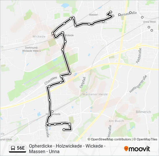 56E Bus Line Map