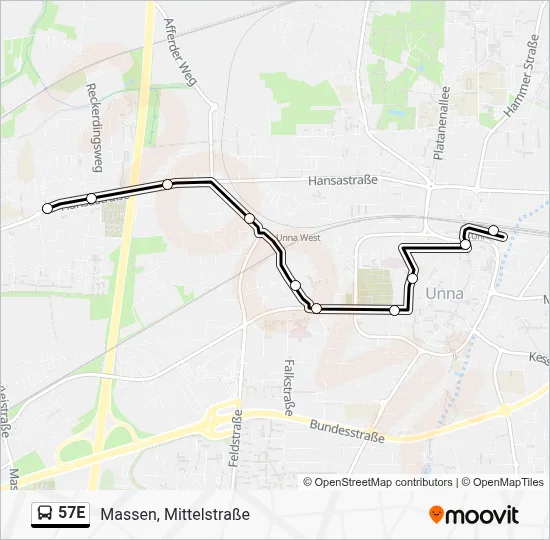 57E Bus Line Map