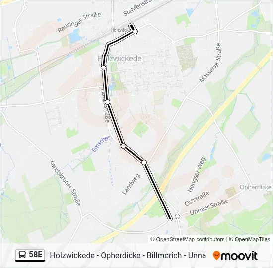 58E Bus Line Map