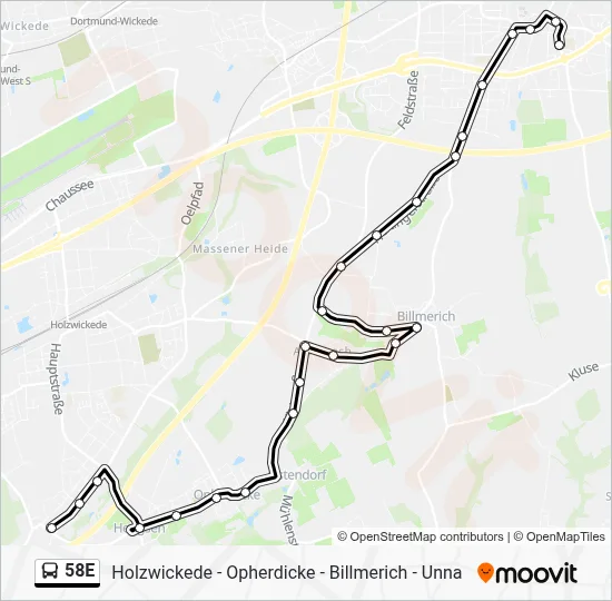 58E Bus Line Map