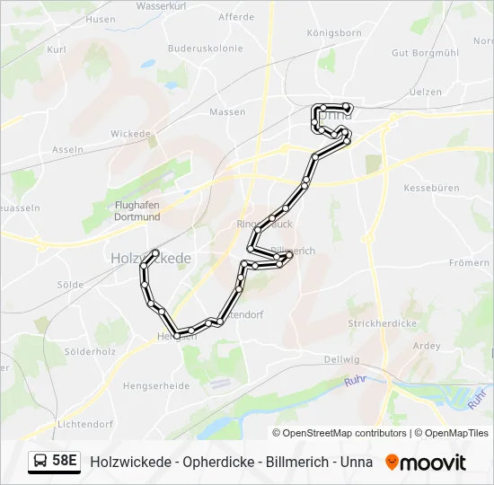 58E Bus Line Map