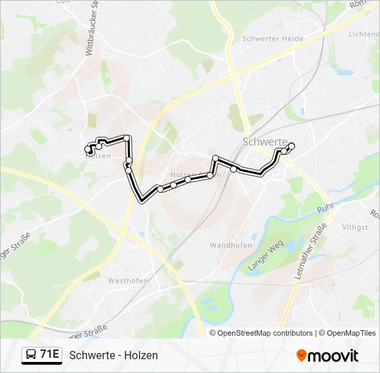 71E Bus Line Map