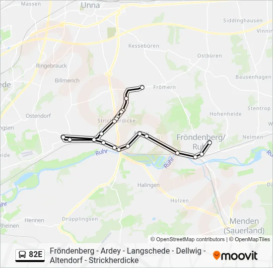 82E Bus Line Map