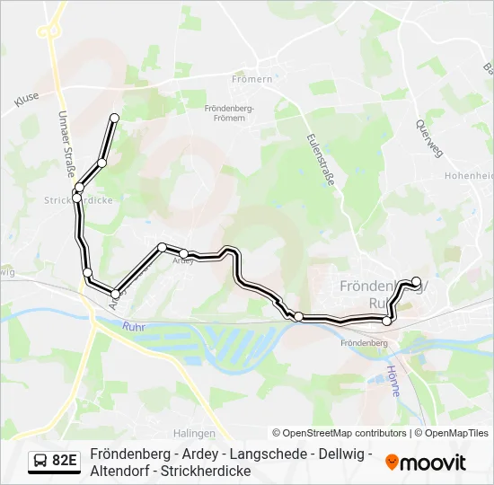 82E Bus Line Map