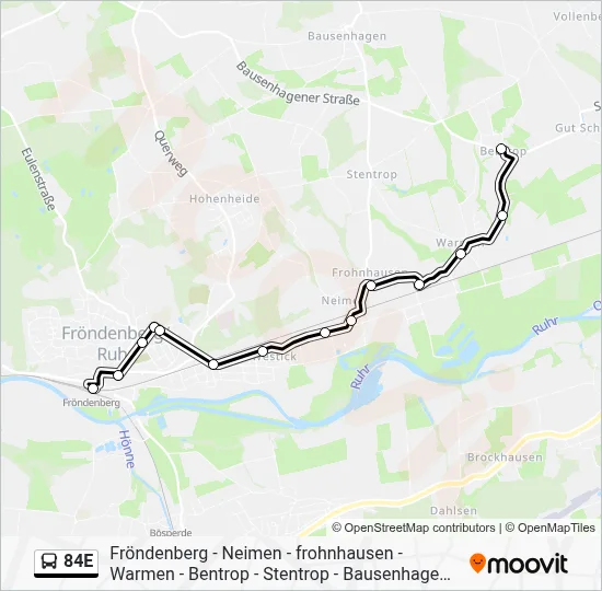 84E Bus Line Map