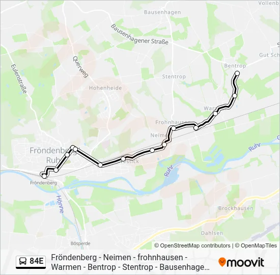 84E Bus Line Map
