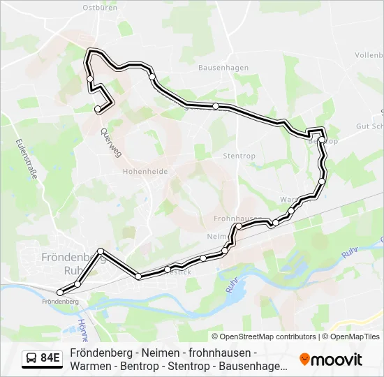 84E Bus Line Map
