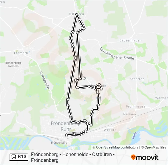 B13 Bus Line Map