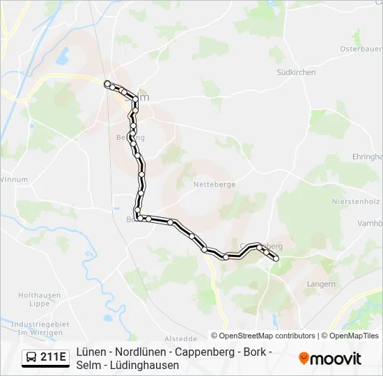 211E Bus Line Map