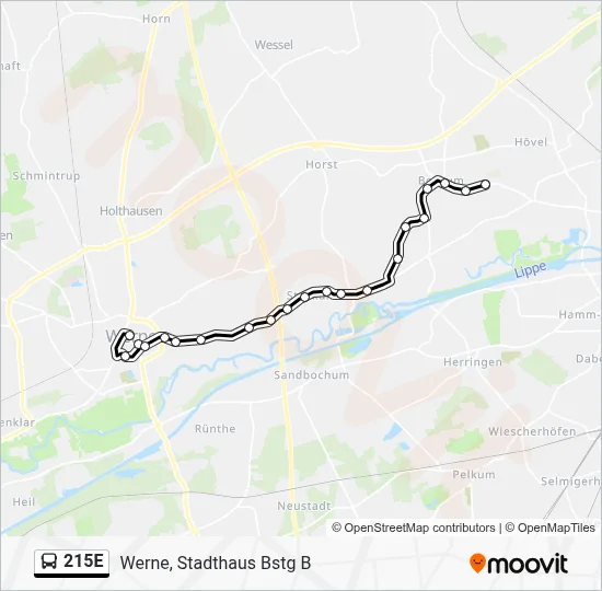 215E Bus Line Map