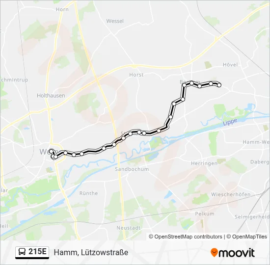 215E Bus Line Map