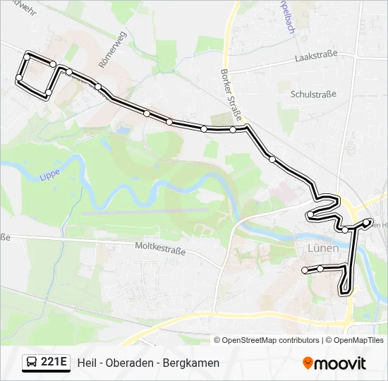 221E Bus Line Map
