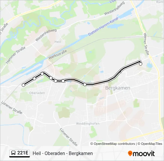 221E Bus Line Map