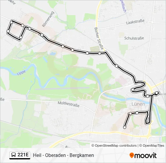 221E Bus Line Map