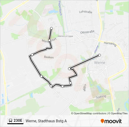 230E Bus Line Map