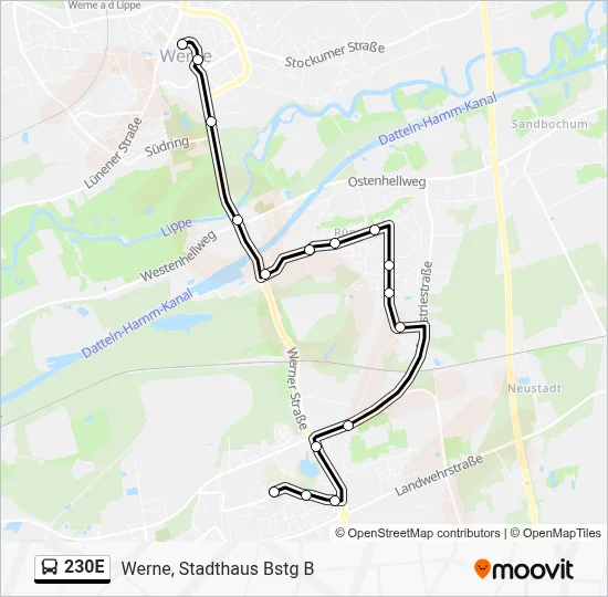230E Bus Line Map