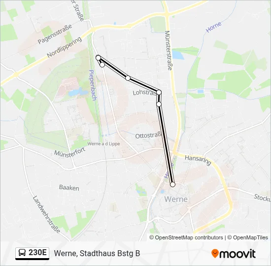 230E Bus Line Map