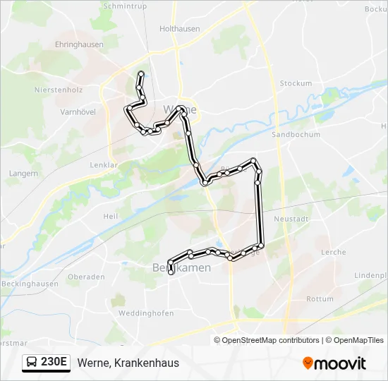 230E Bus Line Map