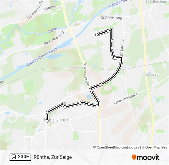 230E Bus Line Map