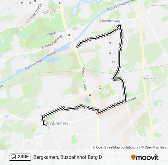 230E Bus Line Map