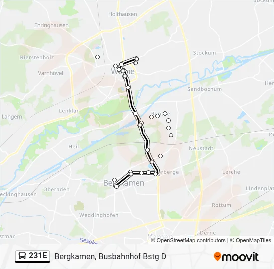 231E Bus Line Map