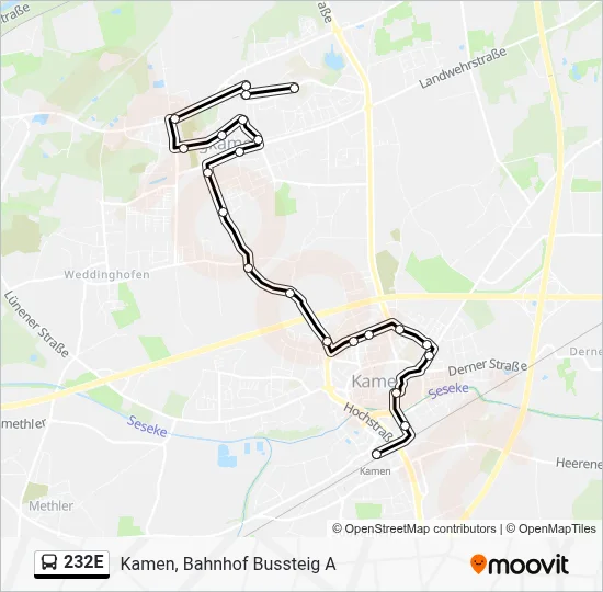 232E Bus Line Map