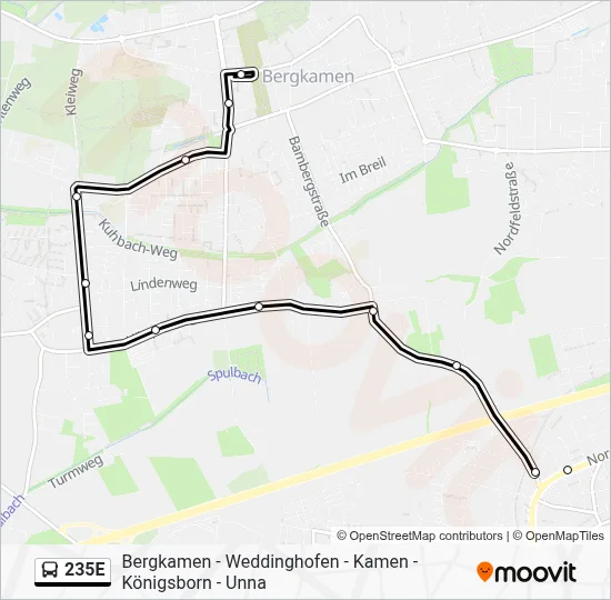 235E Bus Line Map