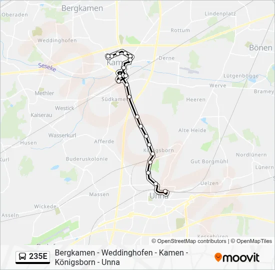 235E Bus Line Map