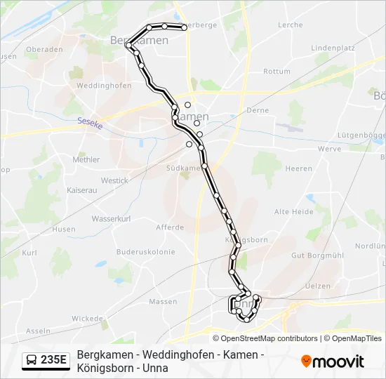 235E Bus Line Map