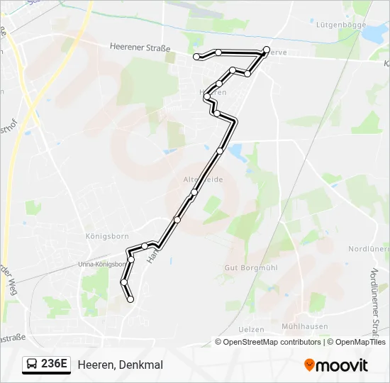 236E Bus Line Map