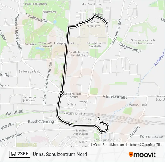 236E Bus Line Map