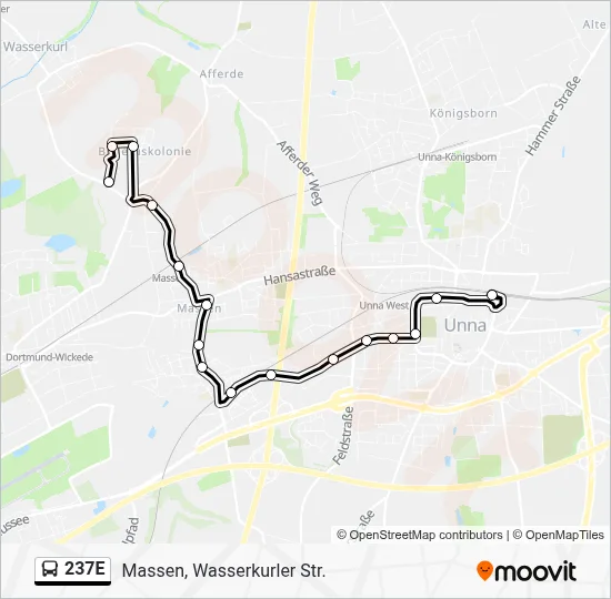 237E Bus Line Map