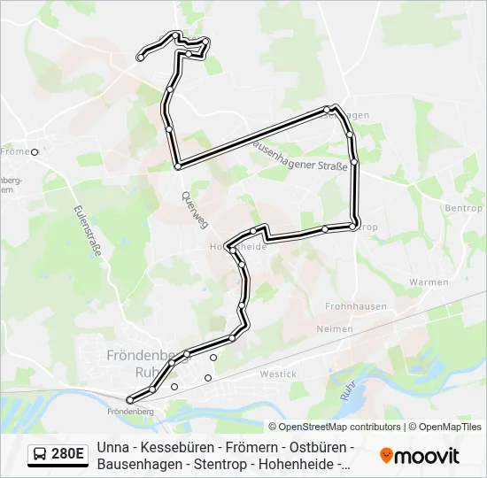280E Bus Line Map