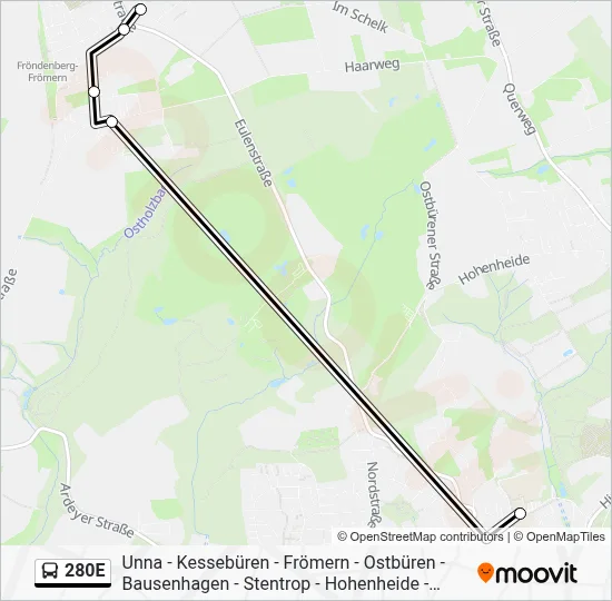 280E Bus Line Map