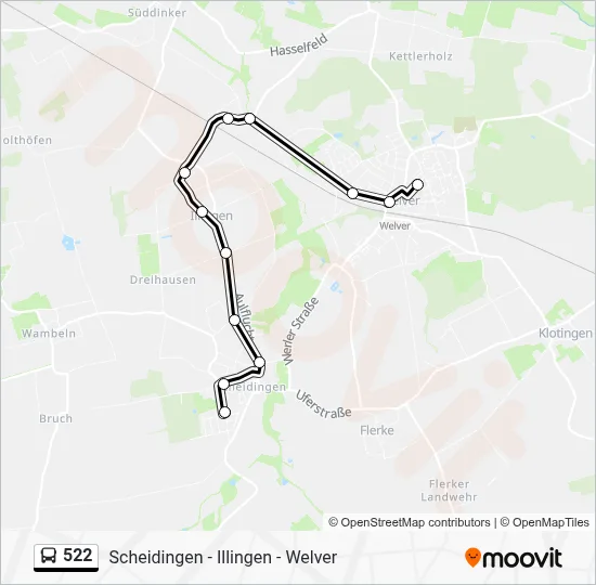 522 Bus Line Map