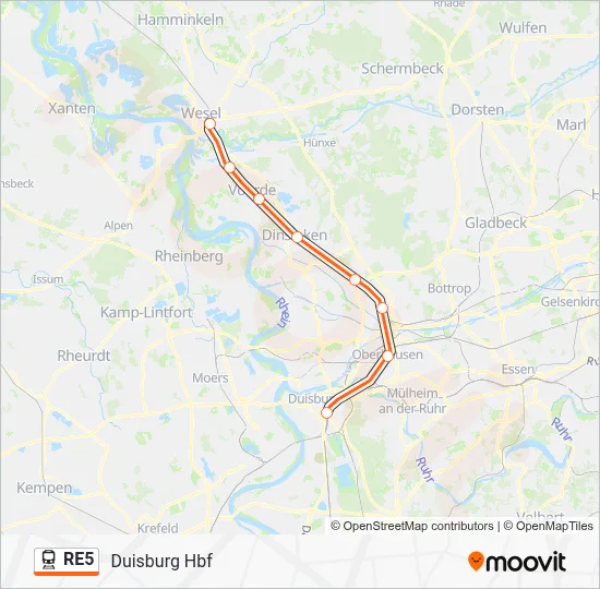 RE5 Train Line Map