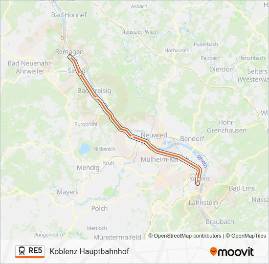 RE5 Train Line Map